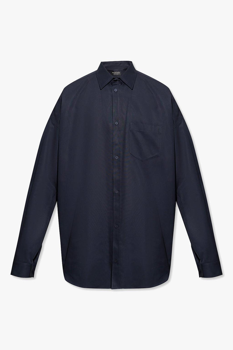 Balenciaga Navy Blue Oversize Shirt - Men - Piano Luigi