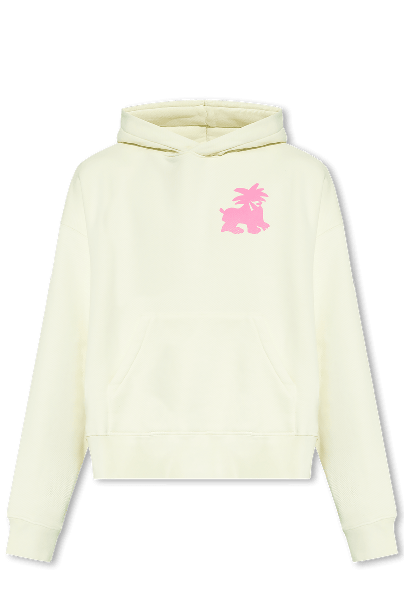 Palm Angels Cream Printed Hoodie - Men - Piano Luigi