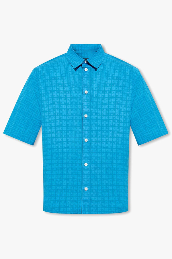 Givenchy Blue Shirt With Monogram - Men
