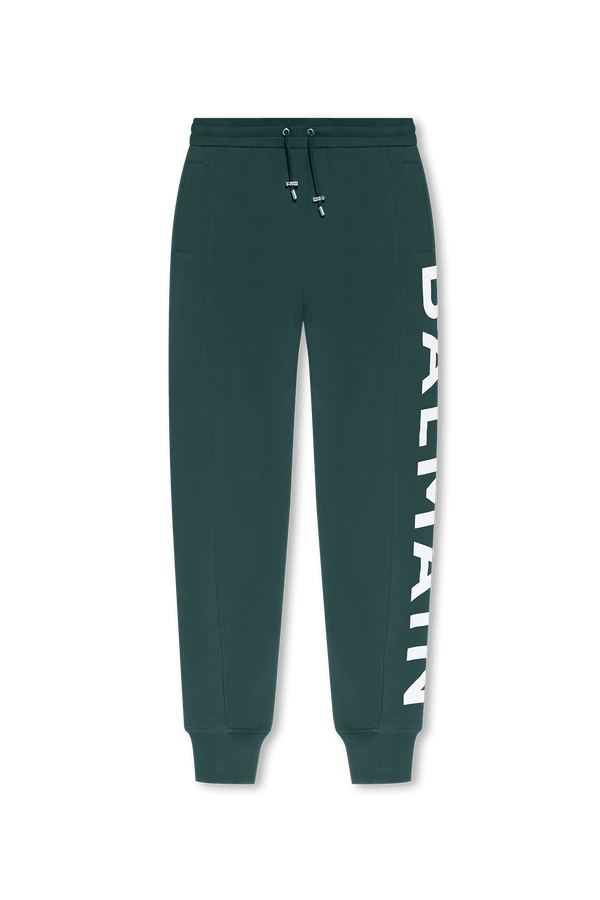 Balmain Green Sweatpants With Logo - Men