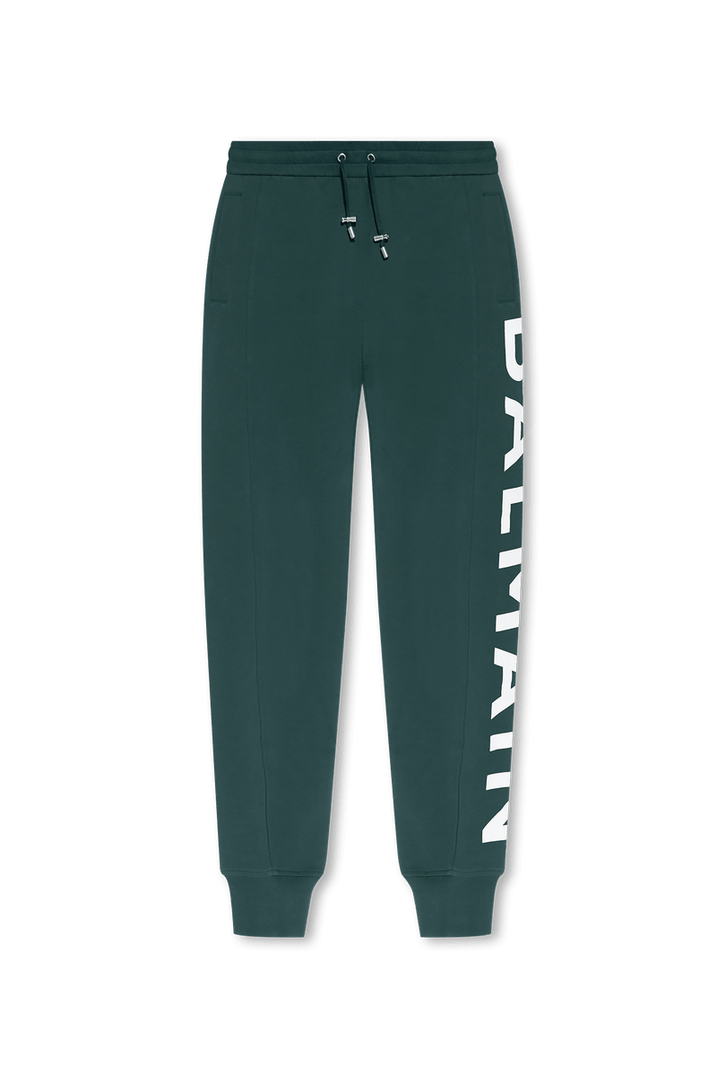 Balmain Green Sweatpants With Logo - Men - Piano Luigi