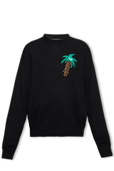 Palm Angels Black Sweater With Logo - Men - Piano Luigi