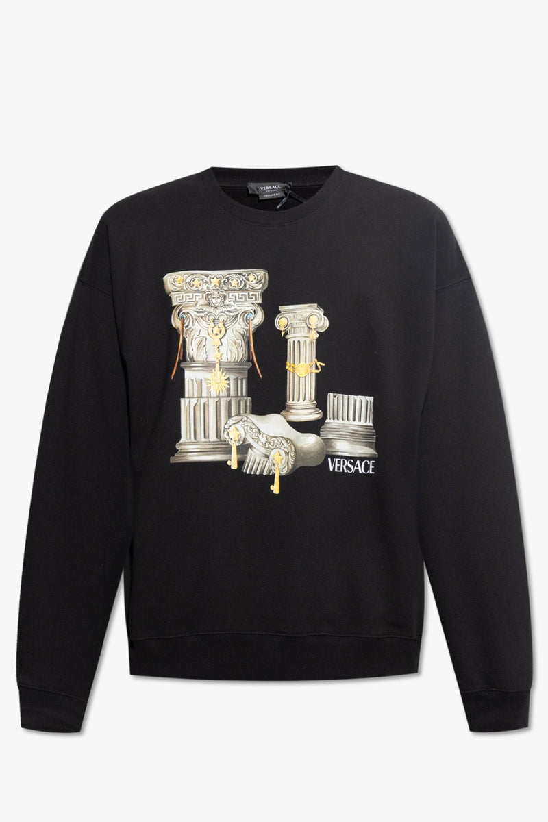 Versace Black Printed Sweatshirt - Men - Piano Luigi