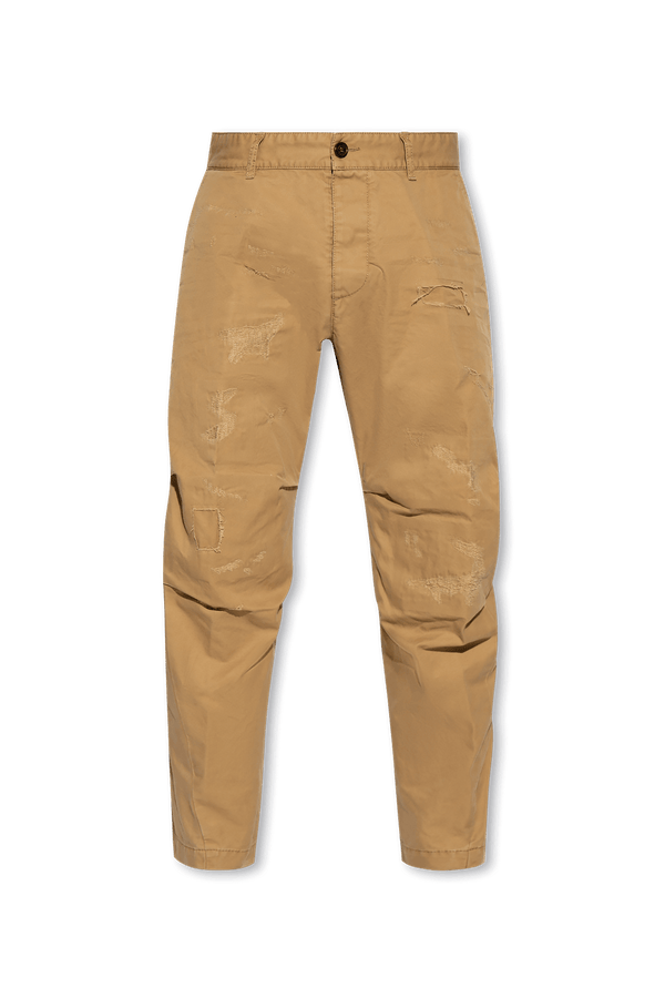 Dsquared2 Brown Cotton Trousers - Men - Piano Luigi