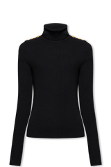 Balmain Black Turtleneck Sweater With Applications - Men - Piano Luigi