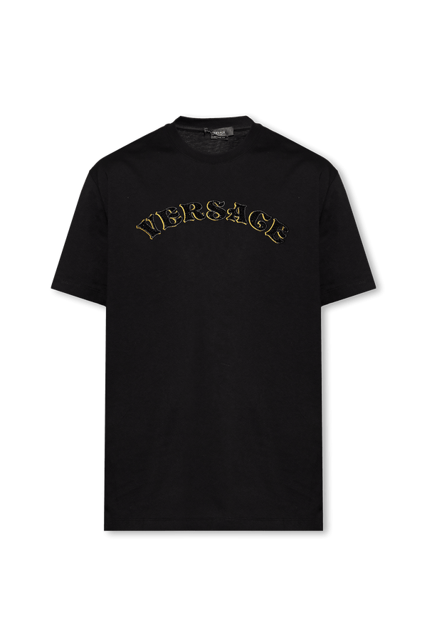 Versace Black T-Shirt With Logo - Men