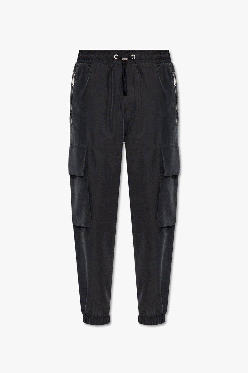 Balmain Black Trousers With Logo - Men - Piano Luigi