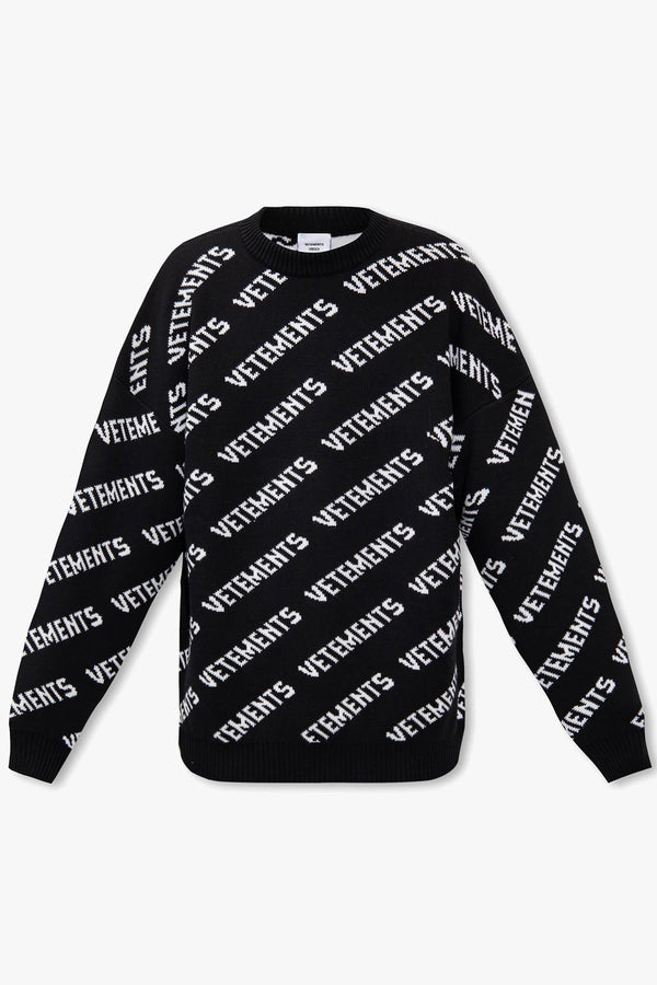 Vetements Black Sweater With Logo - Men - Piano Luigi