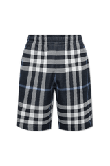 Burberry Navy Blue Checked Shorts - Men - Piano Luigi