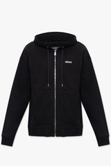 Versace Black Zip-Up Hoodie - Men - Piano Luigi