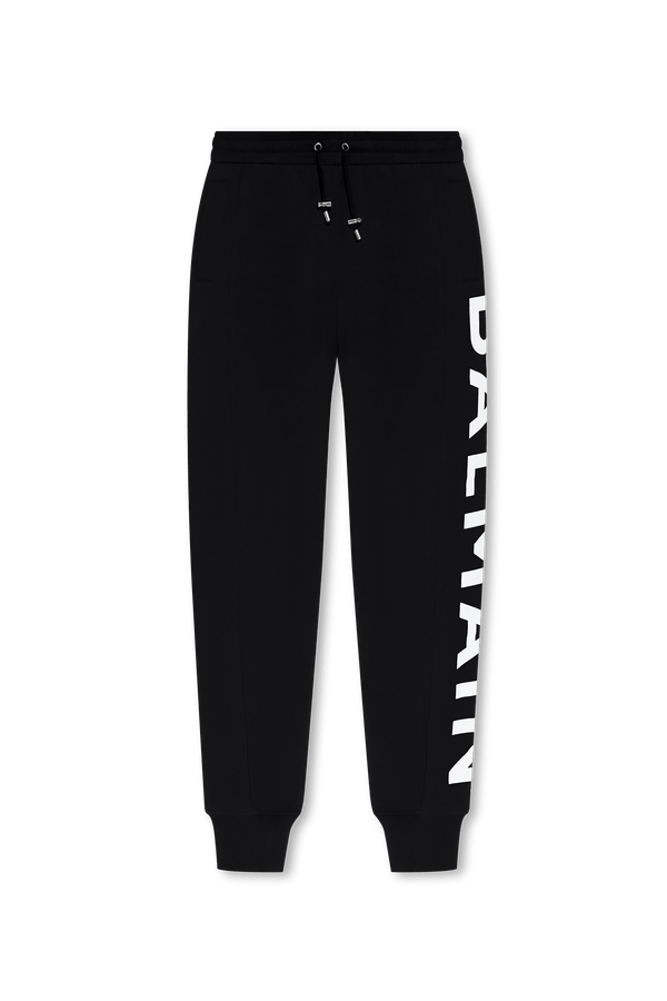 Balmain Black Sweatpants With Logo - Men