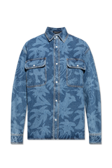 Palm Angels Blue Oversize Denim Shirt - Men - Piano Luigi