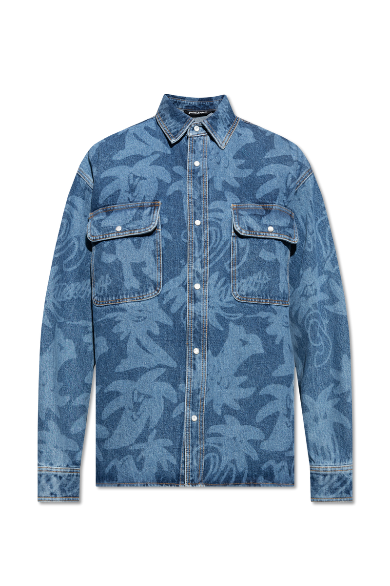 Palm Angels Blue Oversize Denim Shirt - Men - Piano Luigi