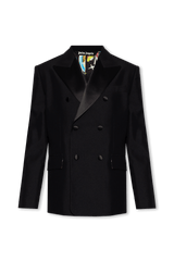 Palm Angels Black Double-Breasted Blazer - Men - Piano Luigi