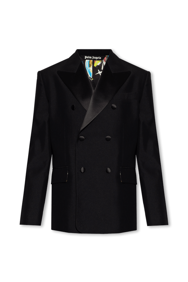 Palm Angels Black Double-Breasted Blazer - Men - Piano Luigi