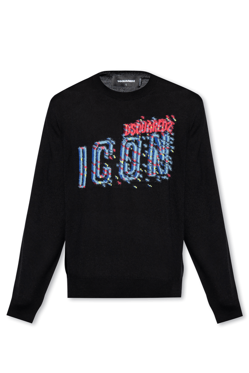 Dsquared2 Black Sweater With Logo - Men - Piano Luigi