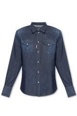 Dsquared2 Navy Blue Denim Shirt - Men - Piano Luigi