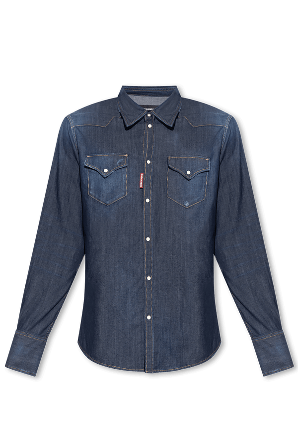 Dsquared2 Navy Blue Denim Shirt - Men - Piano Luigi