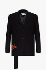 Off-White Black Blazer With Logo - Men - Piano Luigi