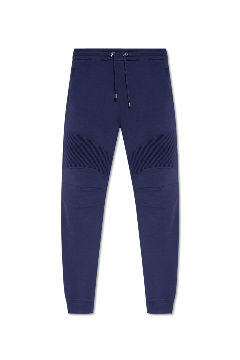 Balmain Navy Blue Sweatpants With Logo - Men - Piano Luigi