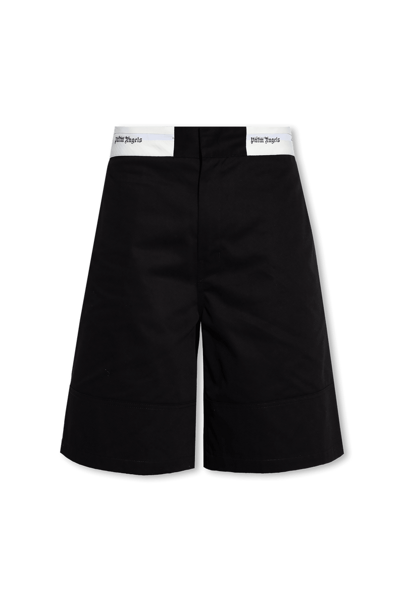 Palm Angels Black Shorts With Logo - Men - Piano Luigi