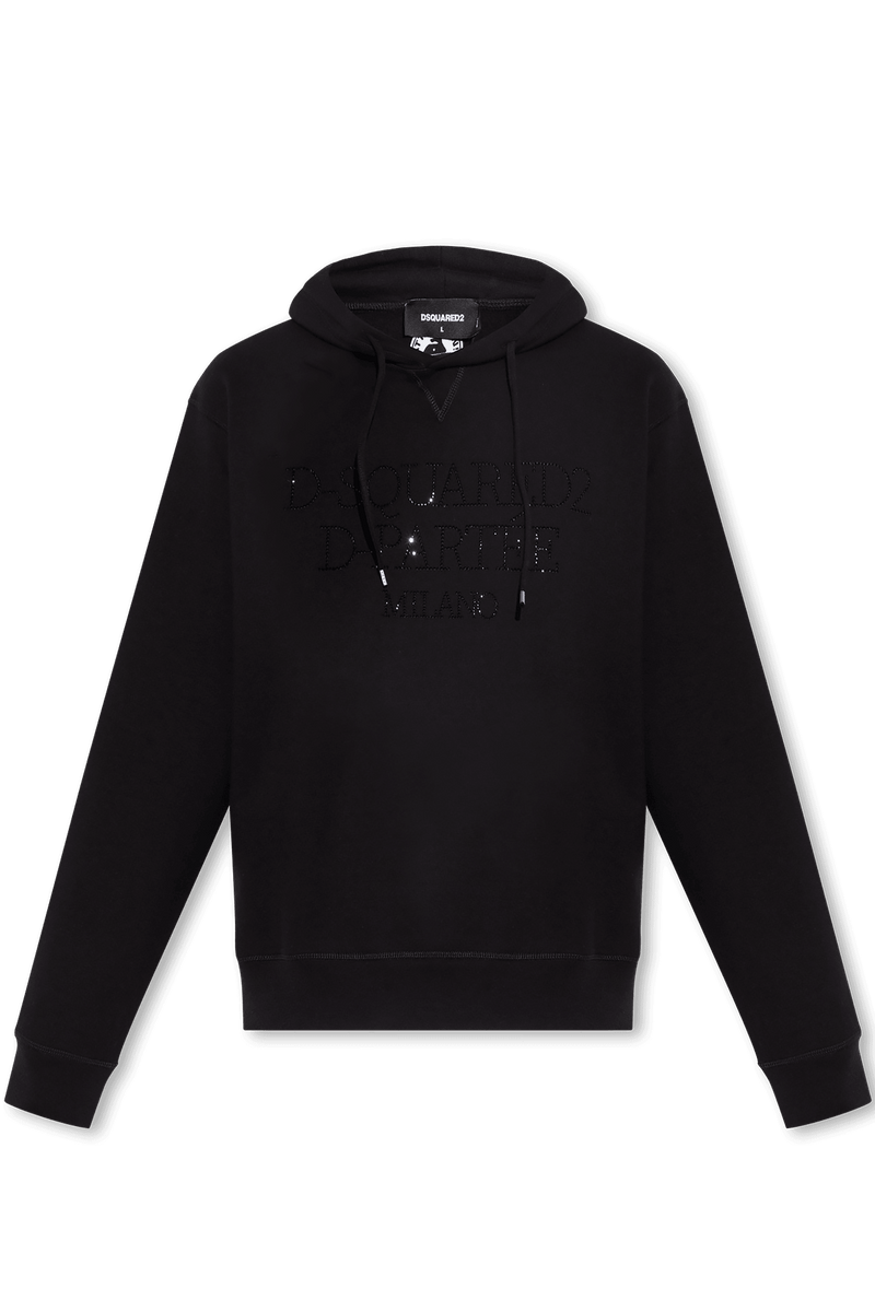 Dsquared2 Black Branded Hoodie - Men - Piano Luigi