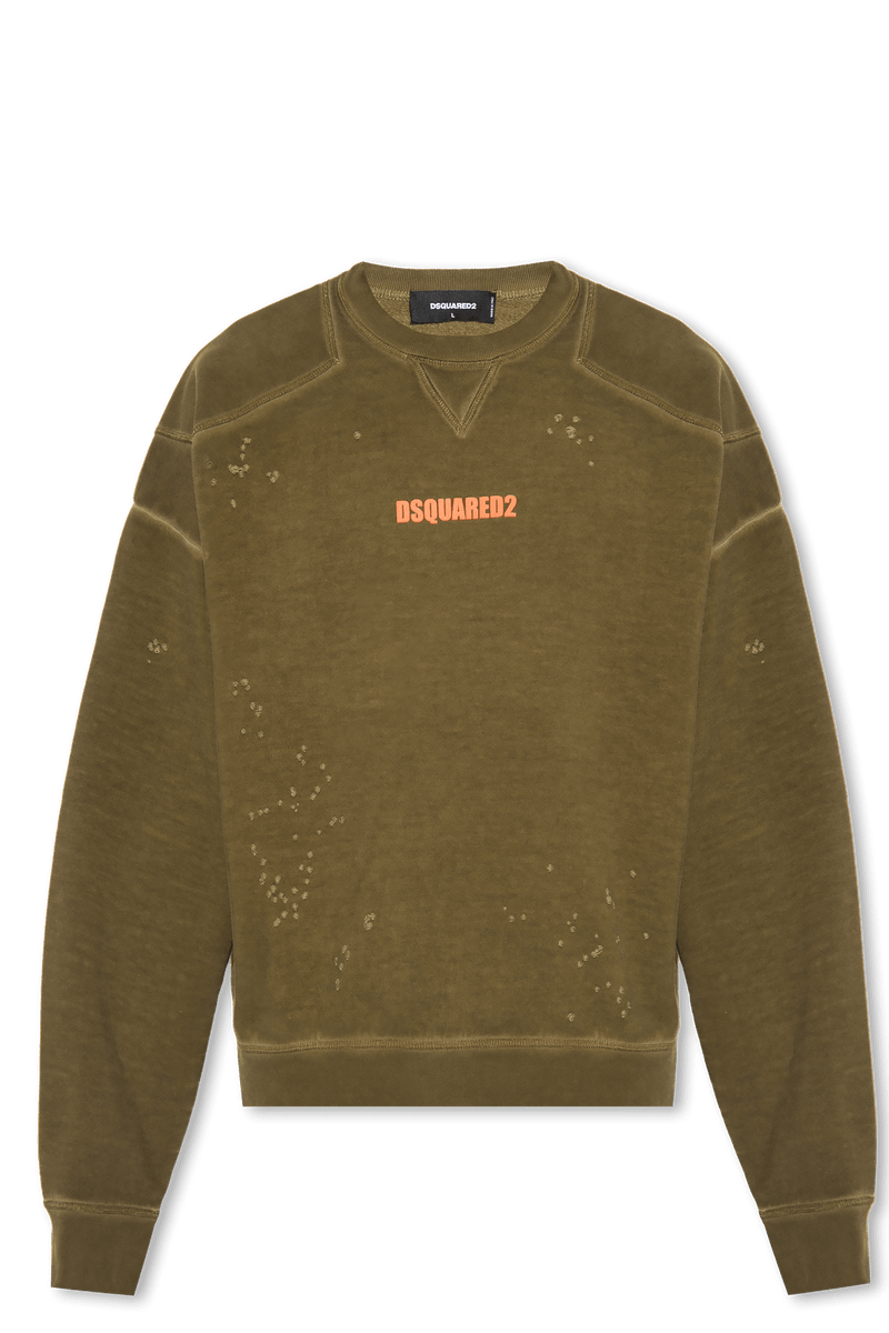 Dsquared2 Green Sweatshirt With Logo - Men - Piano Luigi