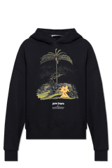 Palm Angels Black Printed Hoodie - Men - Piano Luigi