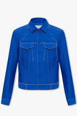 Off-White Blue Jacket With Contrasting Stitching - Men - Piano Luigi