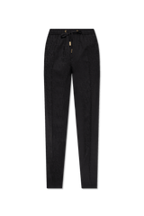 Versace Black Pleat-Front Trousers With Logo - Men - Piano Luigi