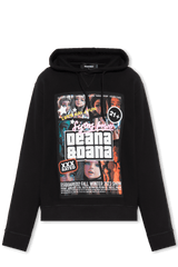 Dsquared2 Black Printed Hoodie - Men - Piano Luigi