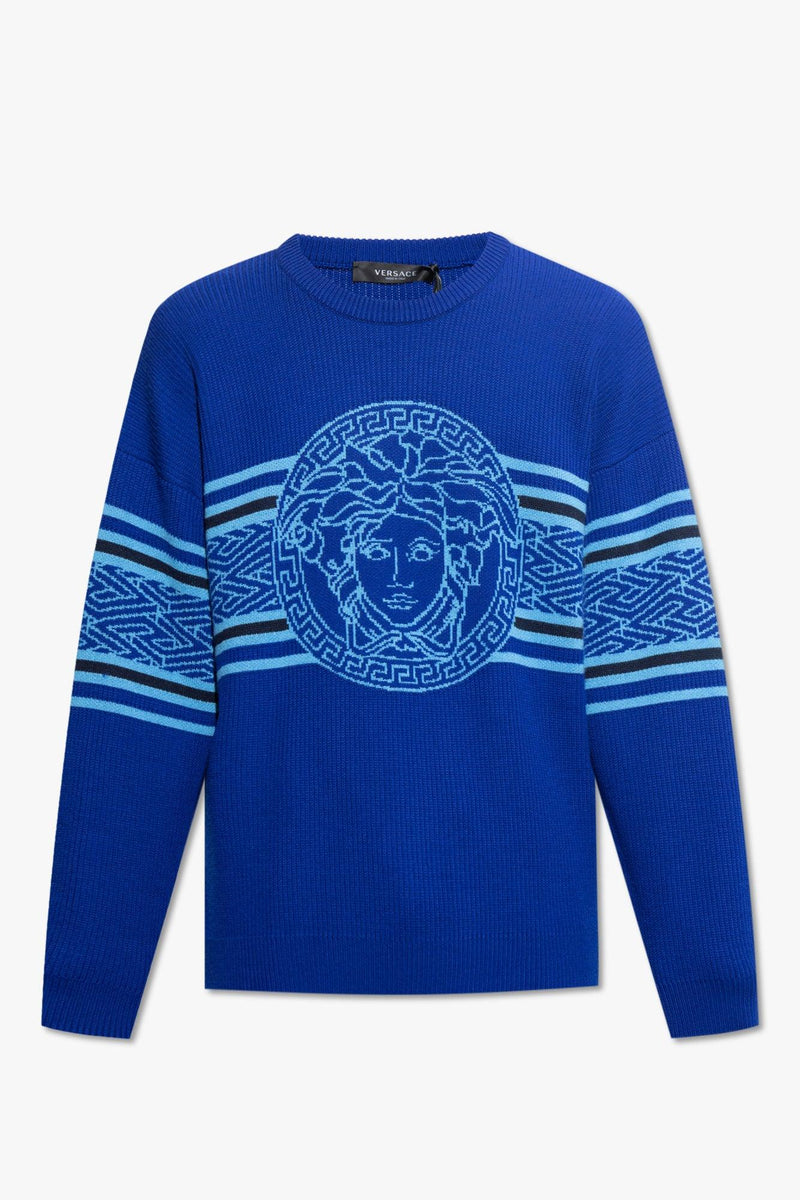 Versace Blue Wool Sweater - Men - Piano Luigi