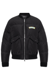 Dsquared2 Black Down Jacket With Logo - Men - Piano Luigi