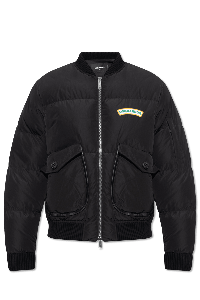 Dsquared2 Black Down Jacket With Logo - Men - Piano Luigi