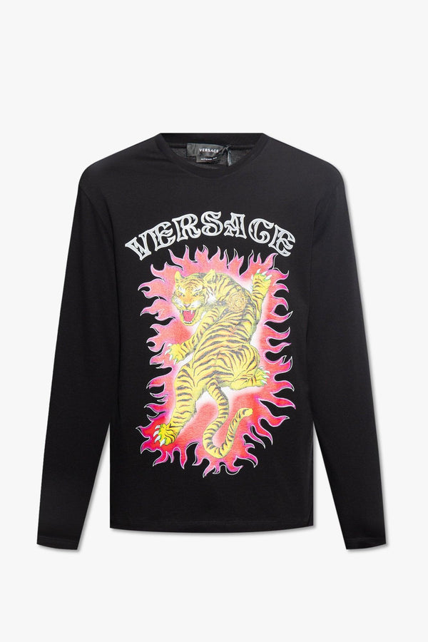 Versace Black Printed T-Shirt - Men - Piano Luigi