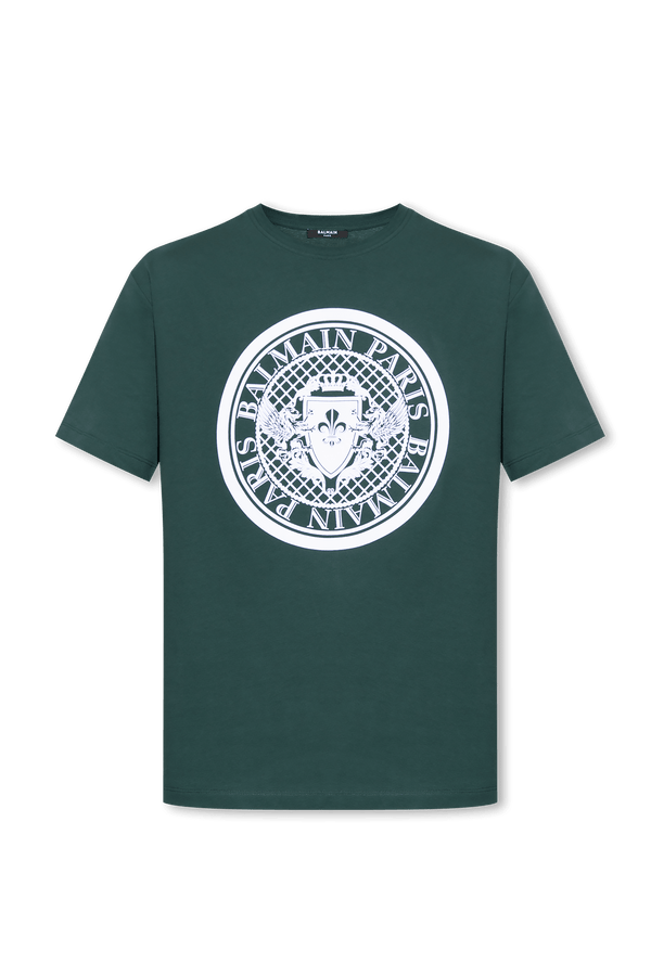 Balmain Green Printed T-Shirt - Men