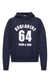 Dsquared2 Navy Blue Hoodie With Logo - Men - Piano Luigi