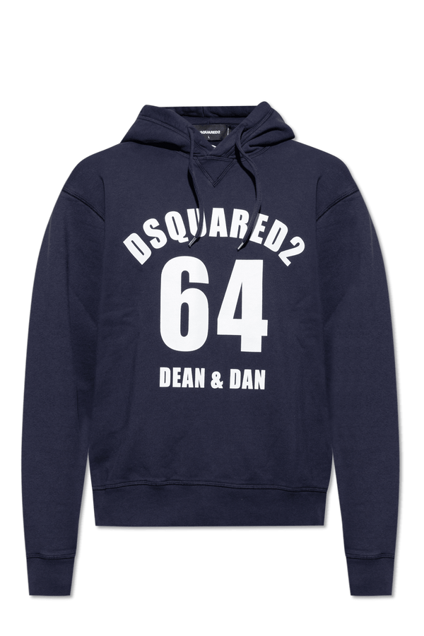 Dsquared2 Navy Blue Hoodie With Logo - Men