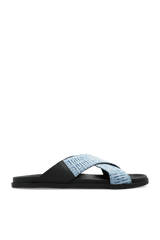 Givenchy Blue Denim Slides With Monogram - Men - Piano Luigi