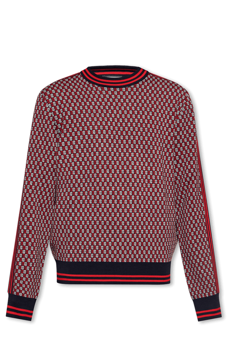 Balmain Red Sweater With Monogram - Men - Piano Luigi