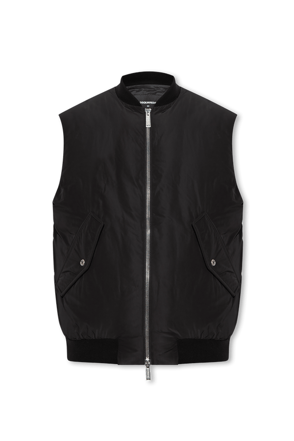 Dsquared2 Black Down Vest With Reflective Back - Men - Piano Luigi