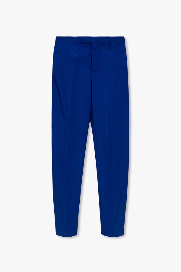 Versace Blue Pleat-Front Trousers - Men