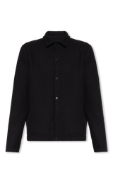 Stone Island Black Wool Shirt With Logo - Men - Piano Luigi