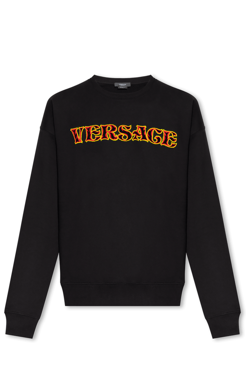 Versace Black Sweatshirt With Logo - Men - Piano Luigi