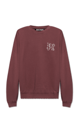 Palm Angels Burgundy Sweatshirt With Logo - Men - Piano Luigi