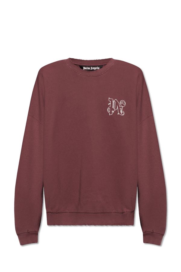 Palm Angels Burgundy Sweatshirt With Logo - Men - Piano Luigi