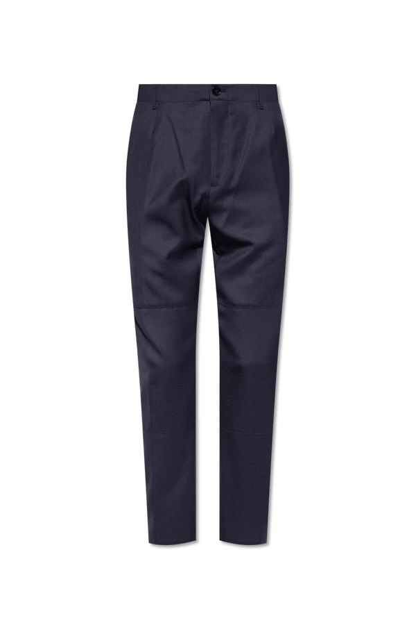 Burberry Navy Blue ‘Robert’ Pleat-Front Trousers - Men - Piano Luigi