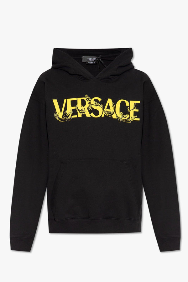 Versace Black Hoodie With Logo - Men