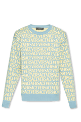 Versace Blue Cotton Sweater - Men - Piano Luigi