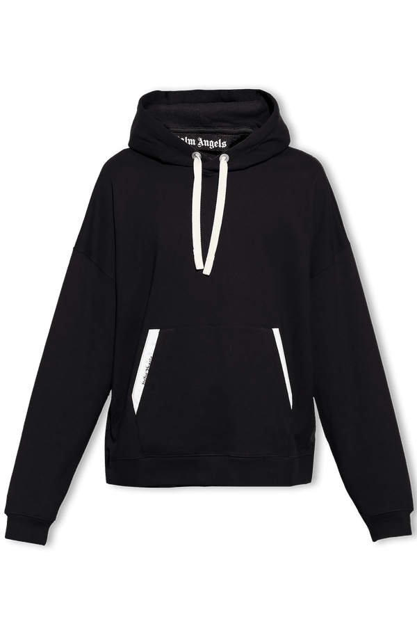 Palm Angels Black Hoodie With Logo - Men - Piano Luigi